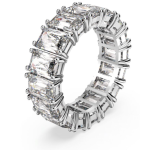 Matrix Vittore ring Rectangular cut, White, Rhodium plated